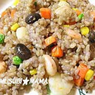 黒豆幻米でプリップリのエビチャ－ハン